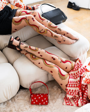 Sock candy dragon tights sheer patterned tights womens